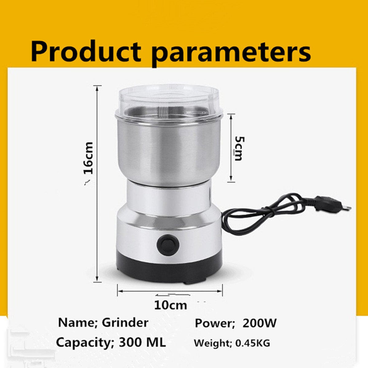 ✨ High-Speed Stainless Steel Grain Grinder✨