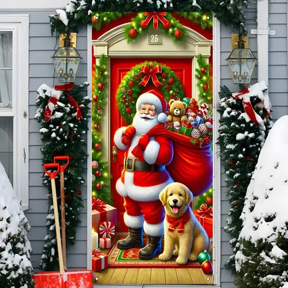 🎅 Santa & Reindeer Christmas Door Cover – Instant Holiday Door Makeover