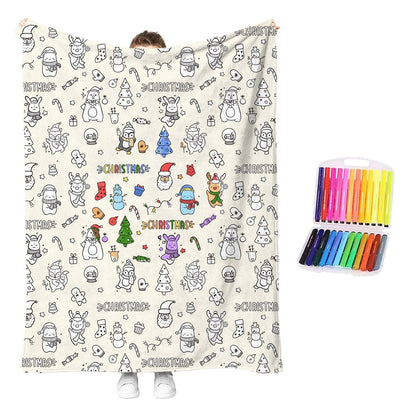 🎨DIY Coloring Blanket with 12 Markers🖍️