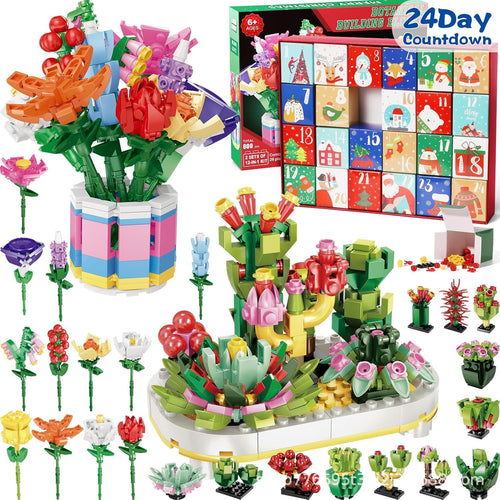 🌸 2026 Flower Bouquet Building Block Advent Calendar – 24 Days of Christmas Creativity