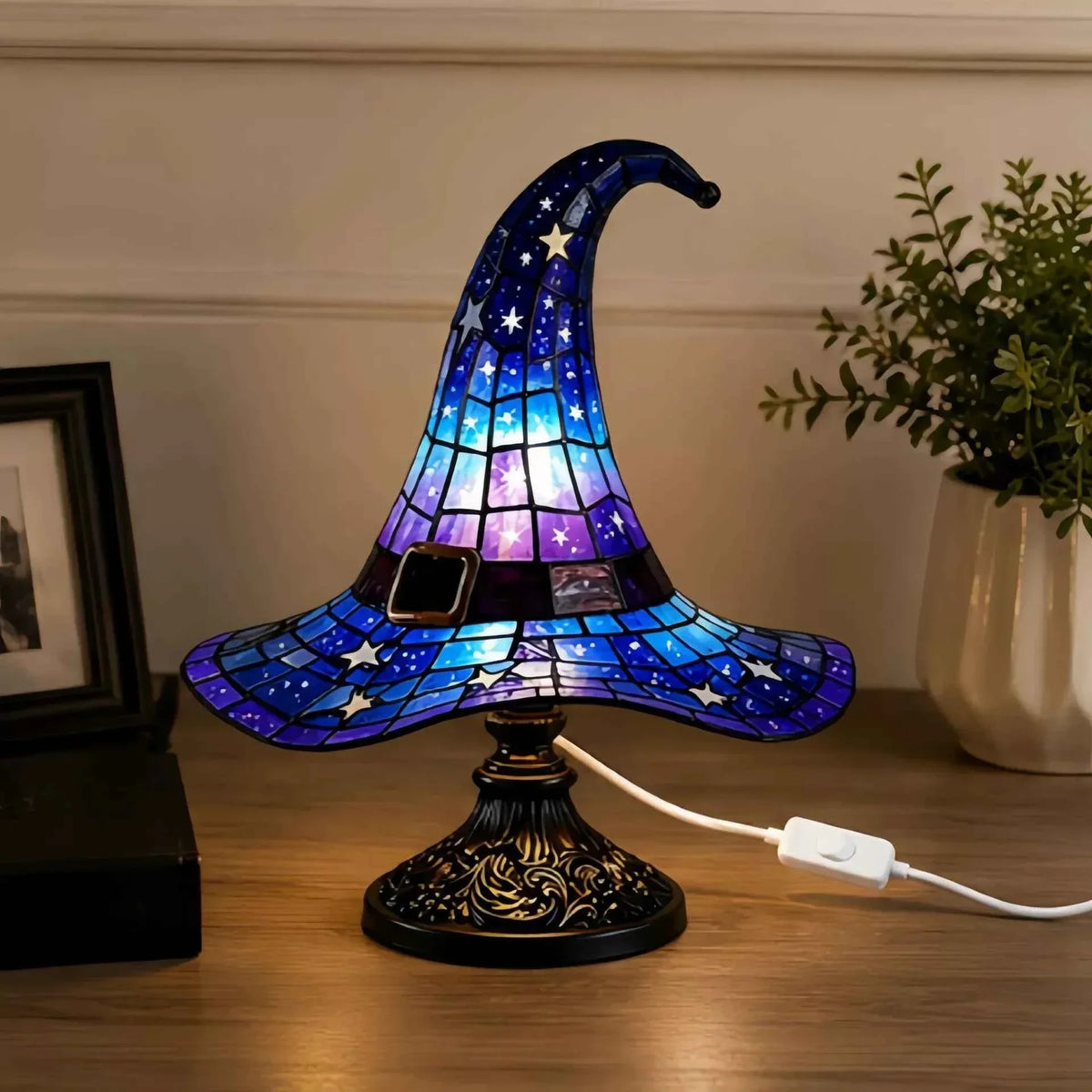 🔥Limited Exclusive 50% OFF♠️Witch Hat Stained Glass Style Night Light🎁