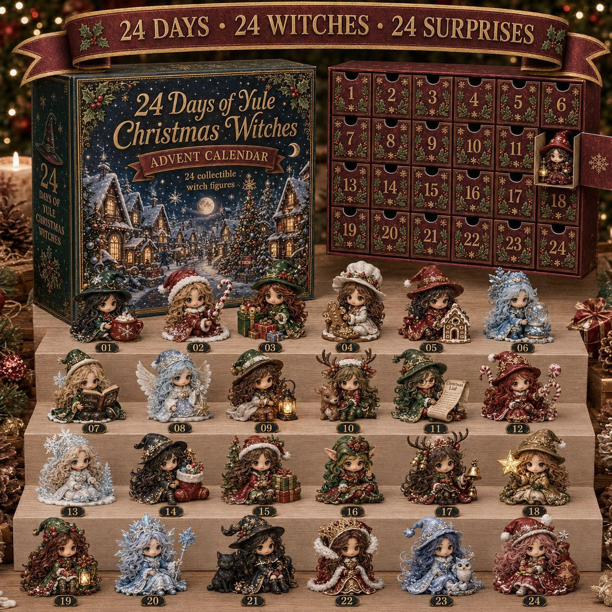 🧙‍♀️TODAY ONLY 49% OFF – Witch Advent Calendar | 24 Days of Magical Witchy Surprises | Limited Edition Collectible Mini Figures✨