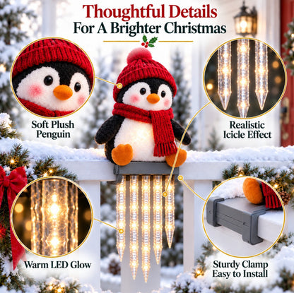 🐾 Santa Paws Christmas Porch Glow – Lighted Dog Railing Decor 🎄✨