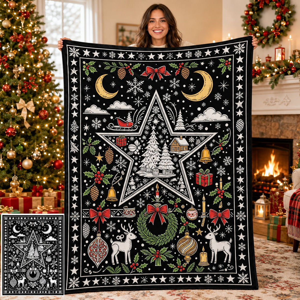🎨DIY Christmas Coloring Blanket – Color-Your-Own Holiday Family Activity🎄