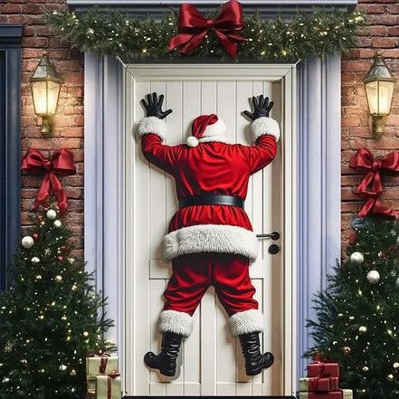 🎅 Santa & Reindeer Christmas Door Cover – Instant Holiday Door Makeover