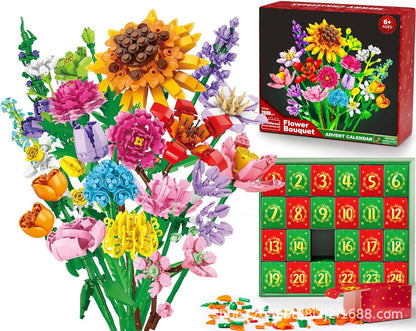 🌸 2026 Flower Bouquet Building Block Advent Calendar – 24 Days of Christmas Creativity