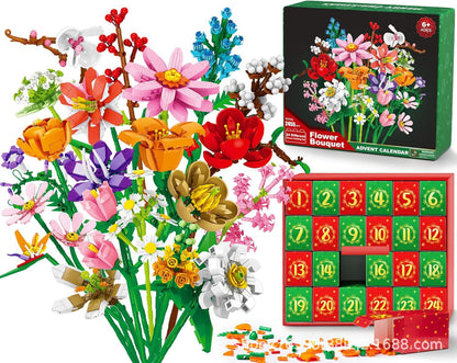 🌸 2026 Flower Bouquet Building Block Advent Calendar – 24 Days of Christmas Creativity