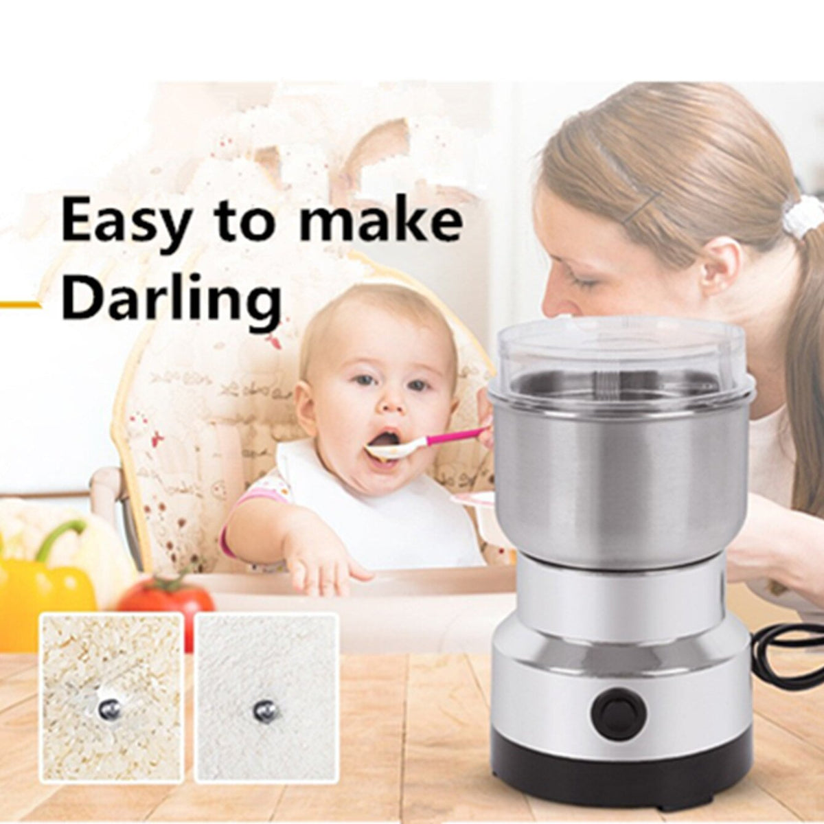 ✨ High-Speed Stainless Steel Grain Grinder✨