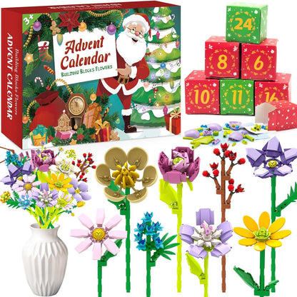 🌸 2026 Flower Bouquet Building Block Advent Calendar – 24 Days of Christmas Creativity