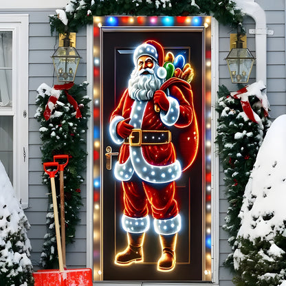 🎅 Santa & Reindeer Christmas Door Cover – Instant Holiday Door Makeover