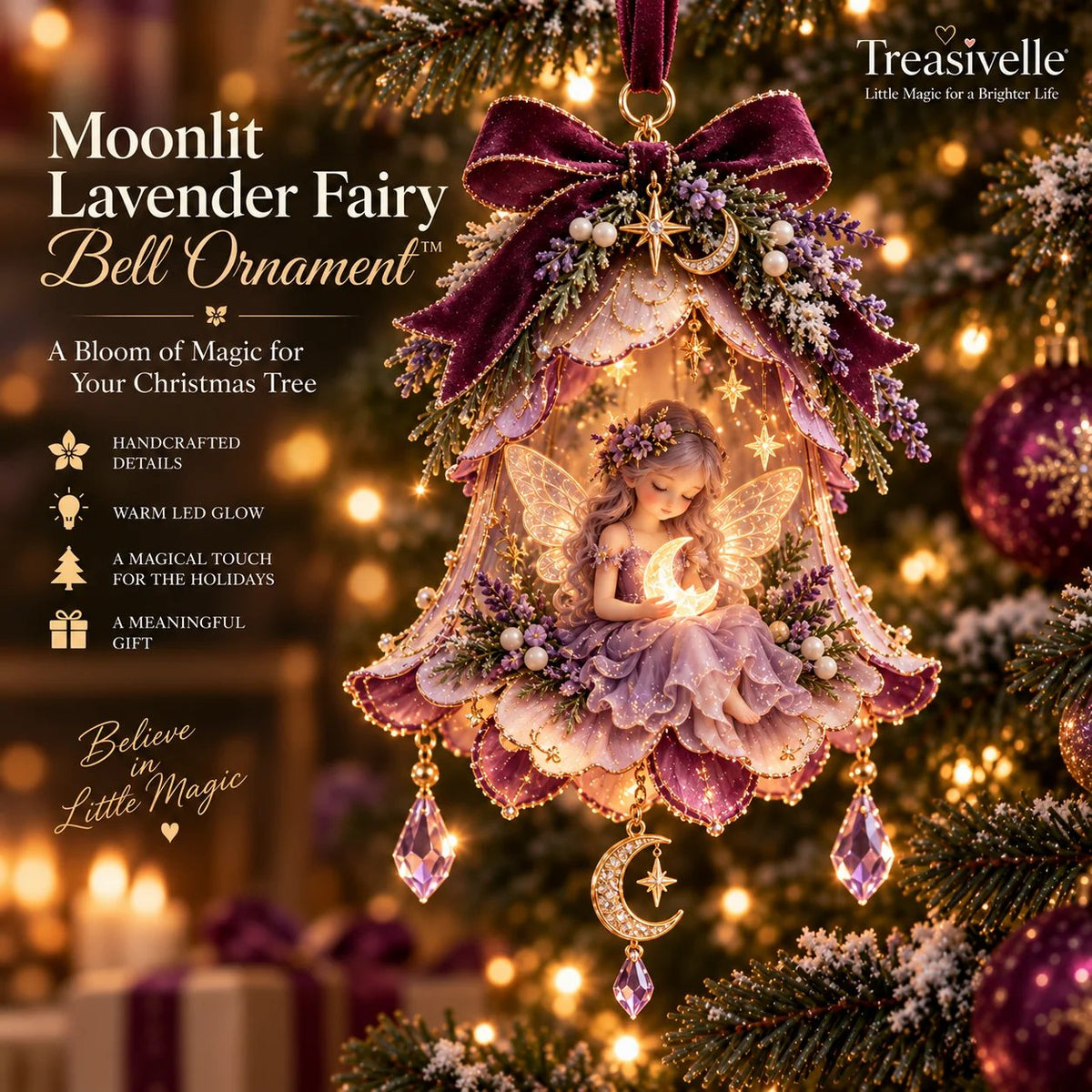 ⏳ Last Day 49% OFF – 🧚 Enchanted Fairy Bell Christmas Ornament™ | 7 Light-Up Floral Designs with Warm LED Glow & Crystal Charms ✨
