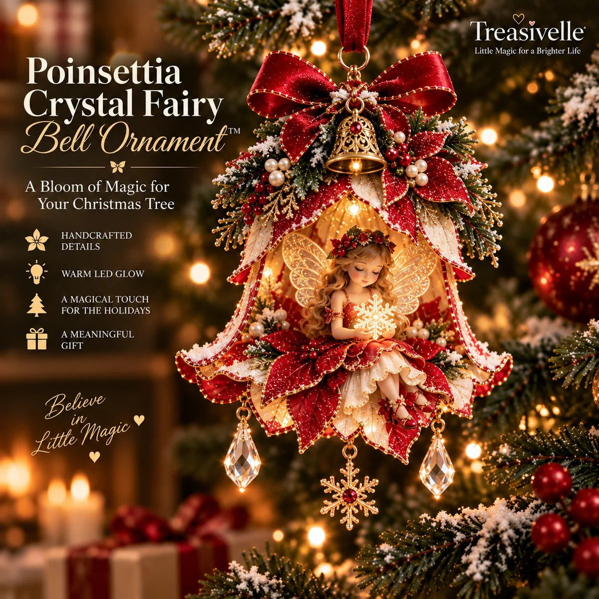 ⏳ Last Day 49% OFF – 🧚 Enchanted Fairy Bell Christmas Ornament™ | 7 Light-Up Floral Designs with Warm LED Glow & Crystal Charms ✨