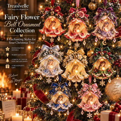⏳ Last Day 49% OFF – 🧚 Enchanted Fairy Bell Christmas Ornament™ | 7 Light-Up Floral Designs with Warm LED Glow & Crystal Charms ✨