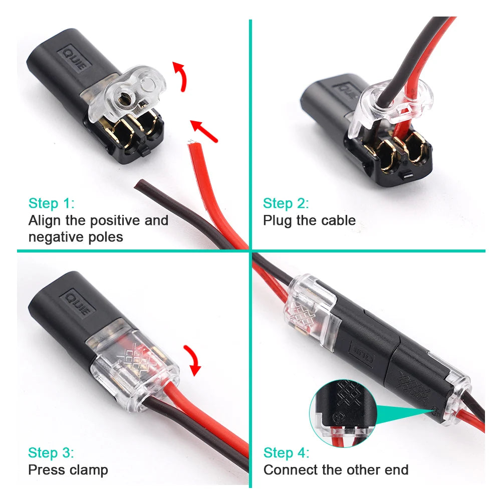 🔌 D2 2-Pin Quick Wire Connectors | No Stripping or Soldering