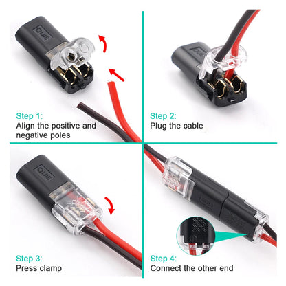 🔌 D2 2-Pin Quick Wire Connectors | No Stripping or Soldering