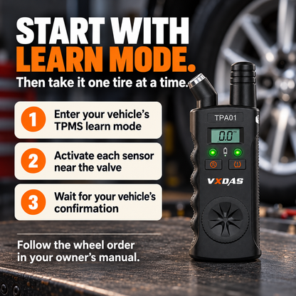 🚗 2-in-1 TPMS Relearn Tool & Digital Tire Pressure Gauge for GM