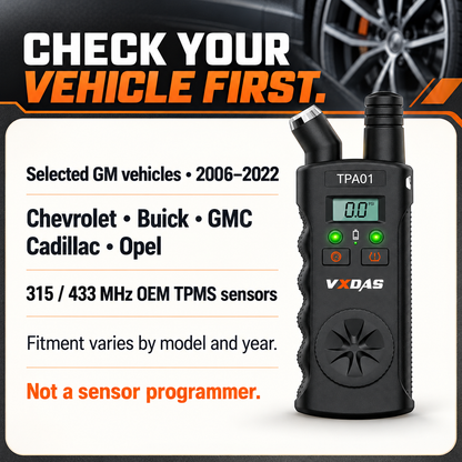 🚗 2-in-1 TPMS Relearn Tool & Digital Tire Pressure Gauge for GM