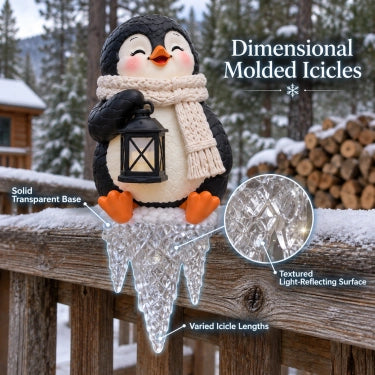 🎁Last Day 49% OFF🎄Lighted Penguin Icicle Window Ledge Set