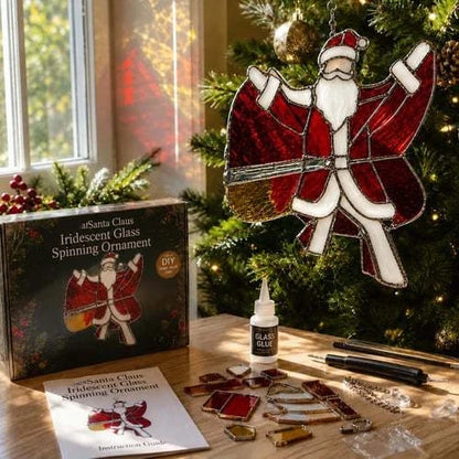 🎄Beginner-Friendly Christmas Iridescent Suncatcher DIY Kit | Complete Kit with Glass-Style Panels, Metal Frames, Hanging Chain, Tools & Step-by-Step Guide Included 💕