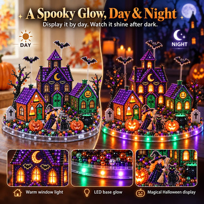 🎃 3D DIY Halloween Village Diamond Art Kit – Spooky Miniature Craft & Holiday Decor