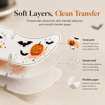 🎃 Halloween Freckle Face Tattoos – 6 Spooky-Cute Designs