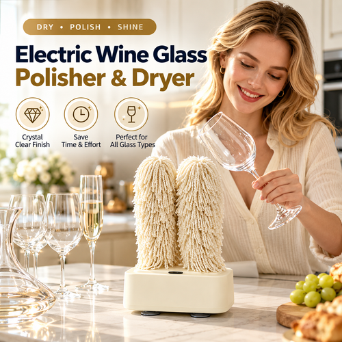 🍷 Electric Wine Glass Polisher & Dryer – Dual-Head Automatic Glassware Polishing Machine