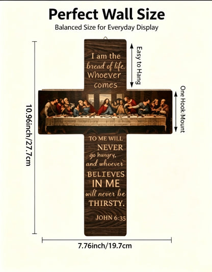 The Last Supper Vintage Wooden Cross Wall Decor