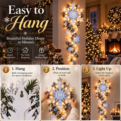 ❄️ Giant Snowflake Blizzard Trail™ Lighted Christmas Wall Decor