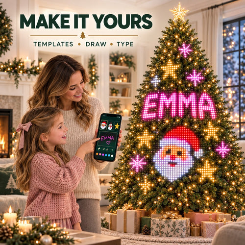 🎅 Smart Pixel Christmas Tree Lights – Custom Animations, Text & Timer | No WiFi Needed🎄