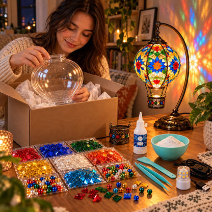 ⏳ Last Day 49% OFF – 🎨 Beginner-Friendly Turkish Mosaic Hot Air Balloon Lamp DIY Kit | Complete Kit with Mosaic Pieces, Tools & USB Light Included ✨