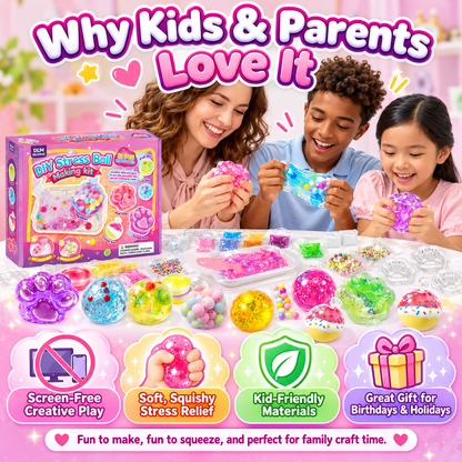 ✨ DIY Stress Ball Making Kit – 12 Make-Your-Own Squishy Balls & Paw Sensory Toys