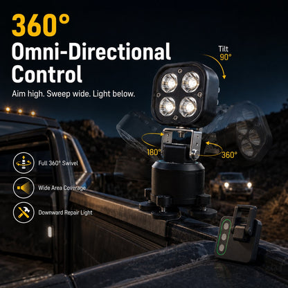🏕️ Omni-Directional 360-degree rotation LED Pod Light