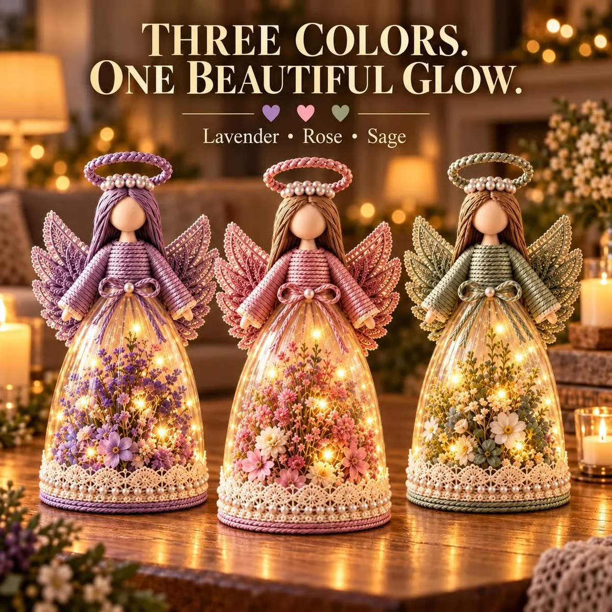🌸 Lighted Floral Angel Figurine – Warm LED Guardian Angel Decor & Meaningful Gift