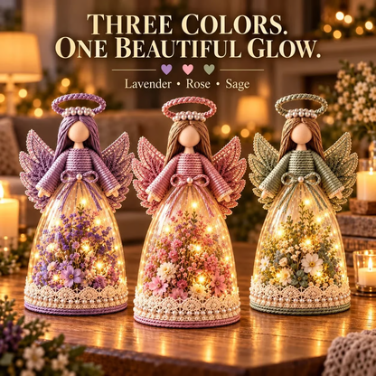 🌸 Lighted Floral Angel Figurine – Warm LED Guardian Angel Decor & Meaningful Gift