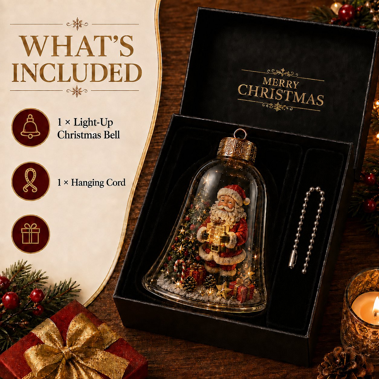 ✨🎄 Illuminated Christmas Story Ornament – Light‐Up Mini Holiday Scene
