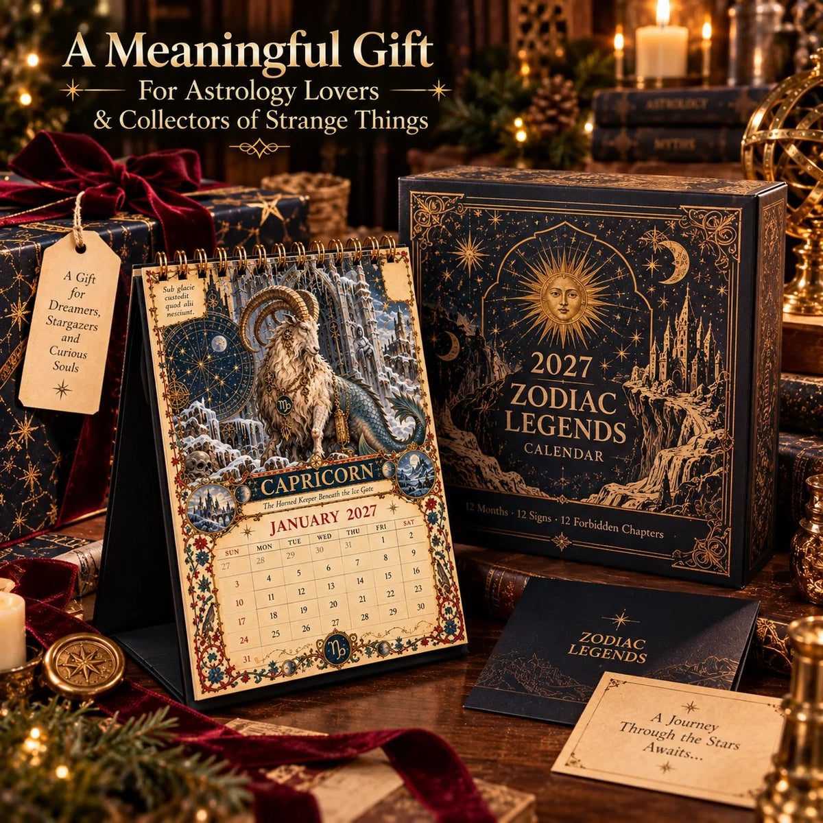 ⏳ Last Day 49% OFF – 🔮 2027 Zodiac Grimoire Desk Calendar | 12 Medieval-Inspired Zodiac Artworks for Astrology & Gothic Art Lovers ✨