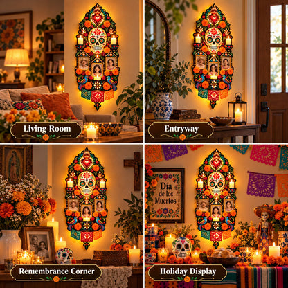 🕯️ Día de los Muertos Memorial Wall Light-❤️A Light for Those Who Live Forever in Our Hearts. ❤️