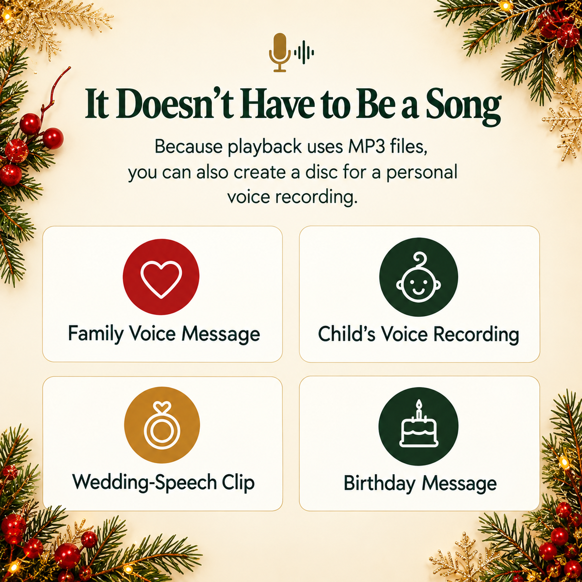 🎵 NFC Vinyl Music Player – Personalized Christmas Song Disc Gift