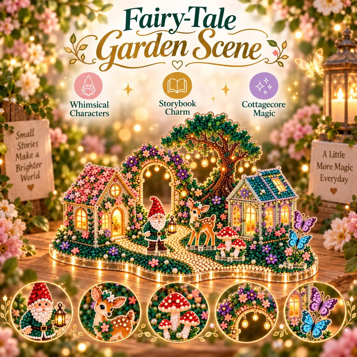 🎄 3D Christmas Village Gem Art DIY Kit – Sparkling Handmade Holiday Display