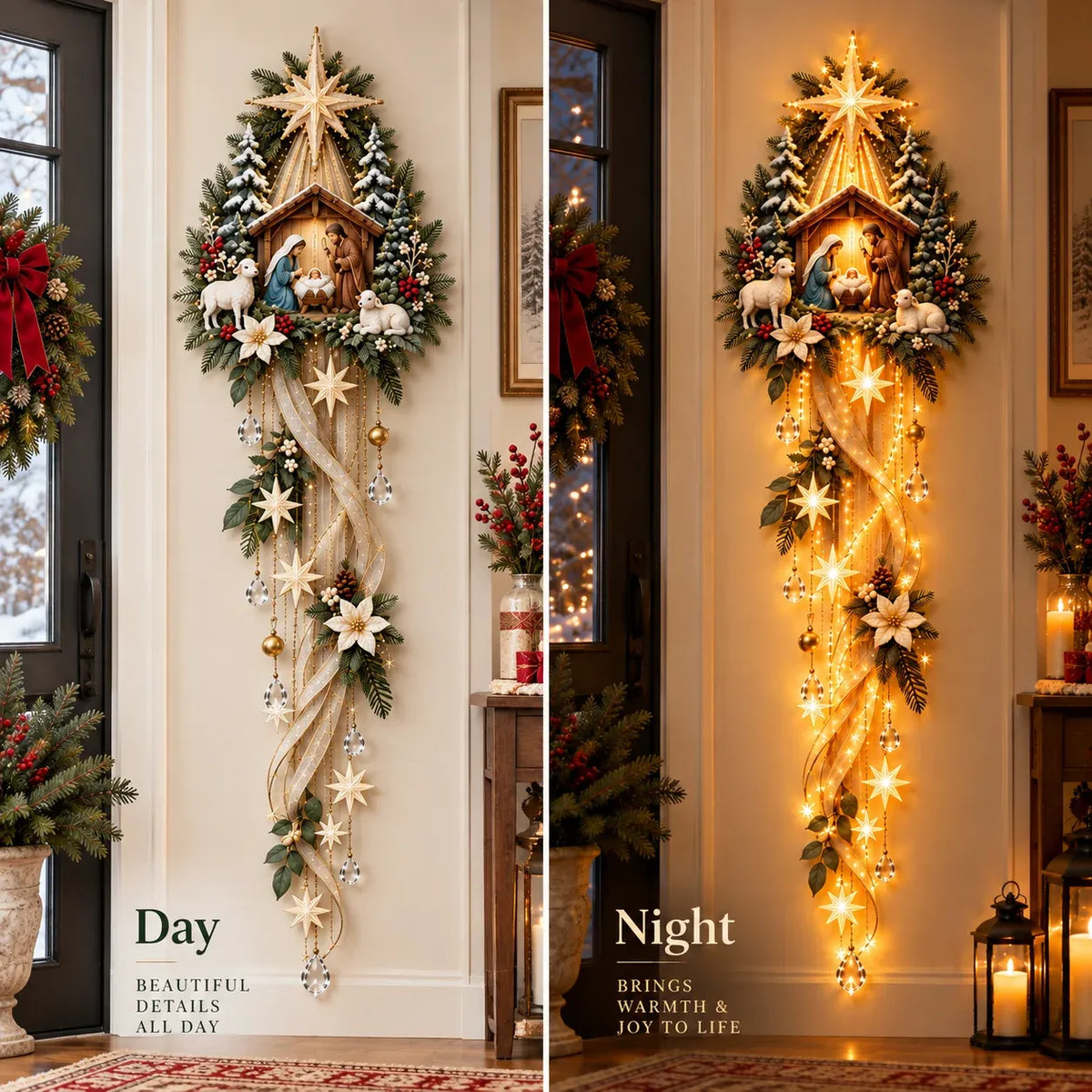 ✝️ Nativity Starfall Wall Light | Warm Golden Bethlehem Glow for Christmas Walls & Faith-Filled Homes ⭐