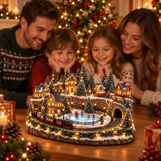 🔥 49% OFF 🚂 Animated Holiday Train & Ice Rink Scene ✨