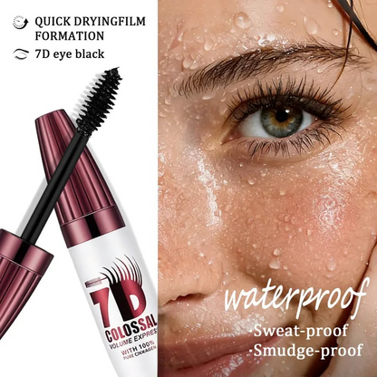 7D Waterproof Mascara - 24H Long Lasting Volume & Curl, Smudge-Proof Lift for Natural False Lash Look
