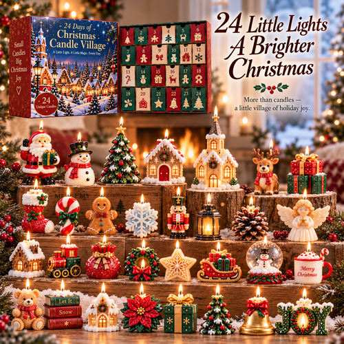 🎁 HOLIDAY KICKOFF SALE — 50% OFF 24 Days of Christmas Candle Village — Unbox, Collect & Light Your Village