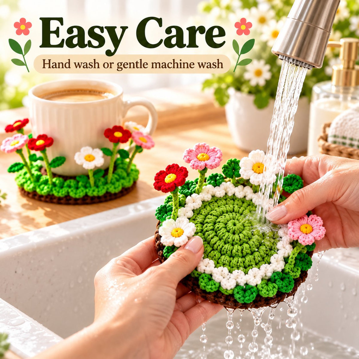 🌸Handmade Crochet Floral Coaster | Everlasting Table Art 🌸