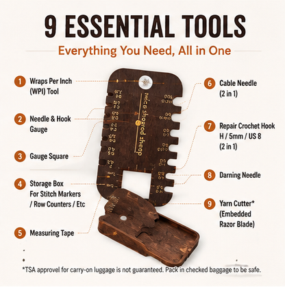 🧶 Stitch Scout 9-in-1 Multi-Tool for Knitters & Crocheters