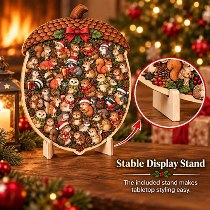 🎄🧩 Wooden Christmas Puzzle Set with Stand – 9 Festive Designs to Build & Display
