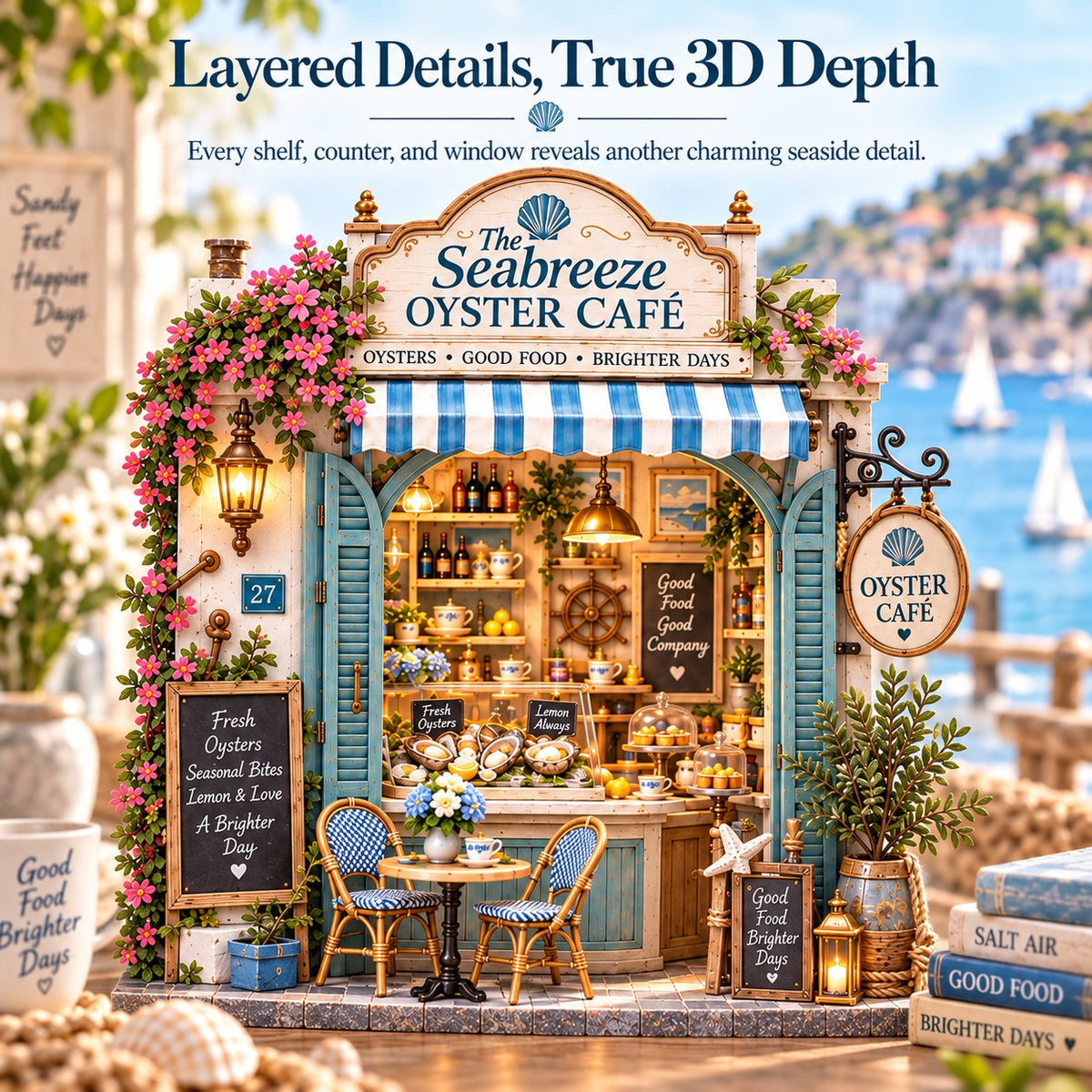 🔥49%OFF🌊🦪 The Seabreeze Oyster Café™-DIY 3D Miniature Coastal Café Kit