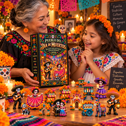💀🌼24-Day Day of the Dead Collectible Countdown Calendar with 24 Unique Miniatures