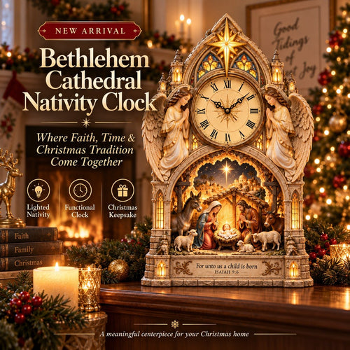 🎉 50% Off Sale ✝️ Bethlehem Nativity Cathedral Clock – A Glowing Tribute to the Christmas Story