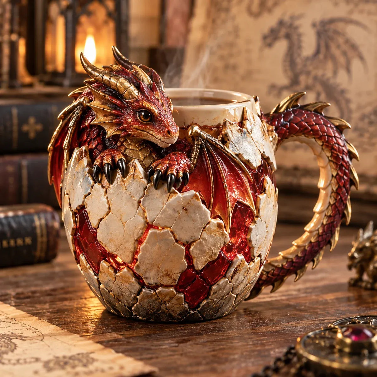 🐉✨ Dragonbound Realms™ 3D Dragon Mug Collection – 6 Fantasy Designs with Sculpted Dragon Details ☕